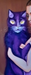 Denis Mihai - Dame met de paarse kat