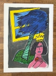 Guillaume Corneille - Signed; Lithograph The queen of the world - The apple