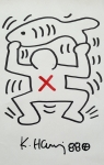 Keith Haring (after) - Original Drawing - COA - 1988