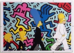 Simpsons X Haring  Zeefdruk mt lijst