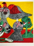 Guillaume Corneille - Chat, Fleur et Oiseau A.O. 35/45
