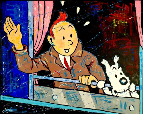 Jovan  Srijemac - Tintin & Snowy on the train