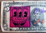 Andy Warhol - Keith Haring - Andy Warhol 5 dollar en Lucio Amelio gesigneerd met COA (#0760)