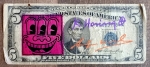 Andy Warhol - Keith Haring - Andy Warhol 5 dollar en Lucio Amelio gesigneerd met COA (#0760)