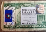 Andy Warhol - Keith Haring - Andy Warhol 5 dollars et Lucio Amelio signs avec COA (#0760)