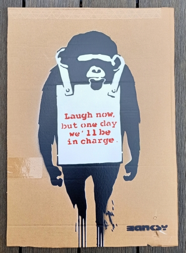 Banksy (attributed)  - Dismaland Souvenir 'Laugh Now' Karton - LE 10/25 met SeeTicket - Brief (#0489)