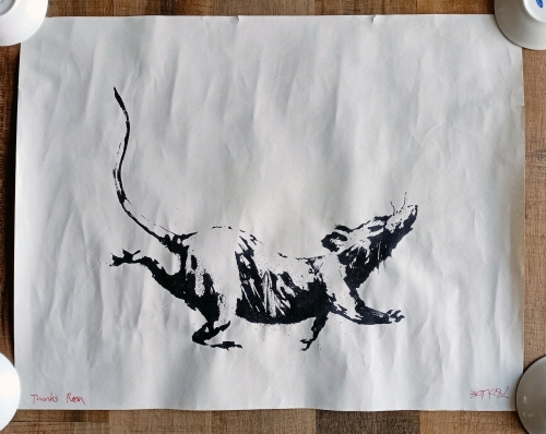 Banksy (attributed)  - GDP Rat - Zeefdruk voor groot binnenlands product - Gesigneerd - 2019 (#0522)