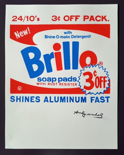 Andy Warhol - Andy Warhol - Srigraphie - Affiche de tampons de savon Brillo - Signature tamponne (#0352)