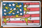 Keith Haring  - Keith Haring (attribu) 5 affiches sur toile 1988 (#0326)