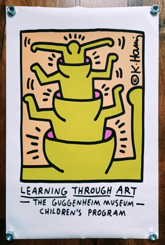 Keith Haring  - Keith Haring (attribu) 5 affiches sur toile 1988 (#0326)