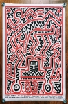 Keith Haring  - Keith Haring (attribu) 5 affiches sur toile 1988 (#0326)