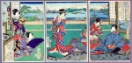 Kunisada  Utagawa - Utagawa Kunisda 1786-1864 (Utagawa Toyokuni III) 3/3 triptych signed (#0350)