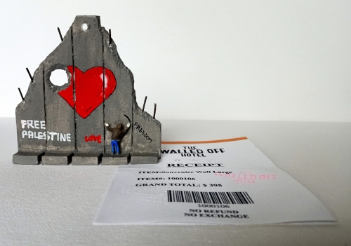 Banksy (attributed)  - Banksy (Attributed) 'Free Palestina' Wall Section Sculpture w/Receipt (#0550)