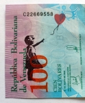 Banksy (attributed)  - Banksy (Attributed) Dismaland Banknote 100 Bolivariana 2015 w/COA (#0603)