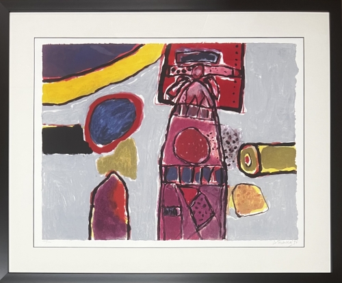 Guillaume Corneille - Lithographie signe : Totem, 1996, encadre!