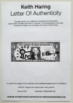 Keith Haring (after) - Avec dessin et billet d'un dollar sign