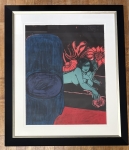 Guillaume Corneille - Lithography signed, Margherita with rose, 1980, framed!