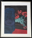 Lithography signed, Margherita with rose, 1980, framed!