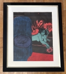 Guillaume Corneille - Lithography signed, Margherita with rose, 1980, framed!