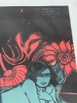 Guillaume Corneille - Lithography signed, Margherita with rose, 1980, framed!