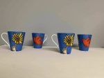 Guillaume Corneille - 4 Mugs- Le tournesol et l'oiseau - Auvers-sur-Oise - Hommage  Vincent  Van-Gogh