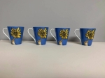 Guillaume Corneille - 4 Mugs- Le tournesol et l'oiseau - Auvers-sur-Oise - Hommage  Vincent  Van-Gogh