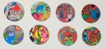Guillaume Corneille - 4 Cats Coasters + 4 Birds coasters