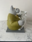 Philippe Geluck - Sculpture signe : Le Mini chat au journal