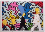 Simpsons X Haring  Zeefdruk mt lijst