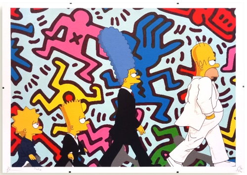 DEATH NYC  - Simpsons X Haring  Srigraphie avec cadre