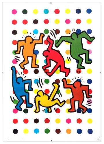 DEATH NYC  - Haring X Hirst  Srigraphie encadr