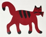 Guillaume Corneille - Sculpture en mtal Le chat rouge