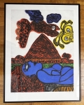 Guillaume Corneille - Grande gravure : Hoggar en fte : 1992