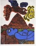 Guillaume Corneille - Grande gravure : Hoggar en fte : 1992