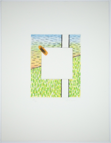 Roger Raveel - Nature and a thought in the void of a square II