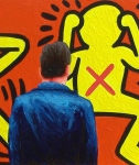 Gerard Boersma - Ignorance Is Fear (Self-portrait with Keith Haring painting)