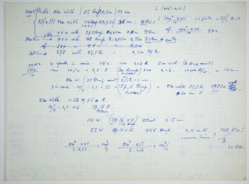 Panamarenko  - Page du carnet de croquis 