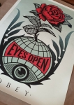 Shepard Fairey - Eyes Open  Lithografie offset - Sign  la main