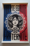 Shepard Fairey - Libert Egalit Fraternit  Lithographie offset - sign  la main