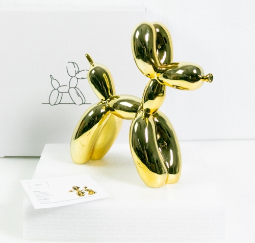 Jeff  Koons (after) - chien ballon (Gold)