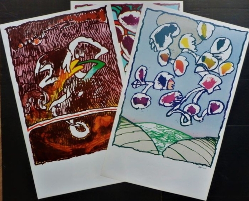 Pierre Alechinsky - Set of 3 Color lithographs from 1978