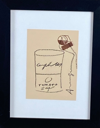 Andy Warhol - Dessin original sur invitation Studio 54