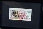 Original drawing on a 100 BEF note