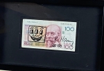 Dessin original sur un billet de 100 BEF