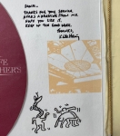 Keith Haring  - Tekening + Opdracht op menukaart