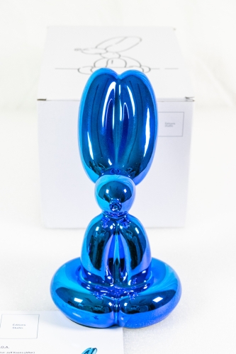 Jeff  Koons (after) - Zittende Ballonhond (Blue)