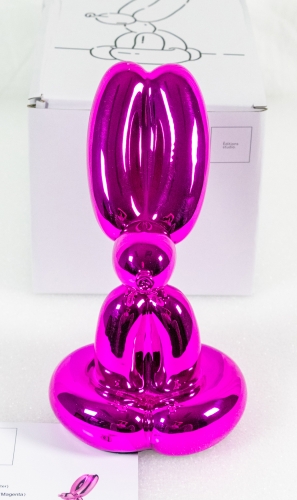 Jeff  Koons (after) - Zittende Ballonhond (Magenta)