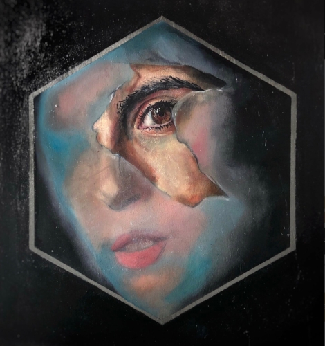 Gianluca  Fascetto  - El , 2019 Gianluca Fascetto, Italy Oil, Lacquer on Wood 30x30cm
