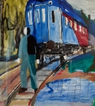 Hans  Ebeling Koning  - Hans Ebeling King, devant le train