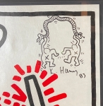 Keith Haring  - Gallery Watari Tokoyo - With Drawing & Signature